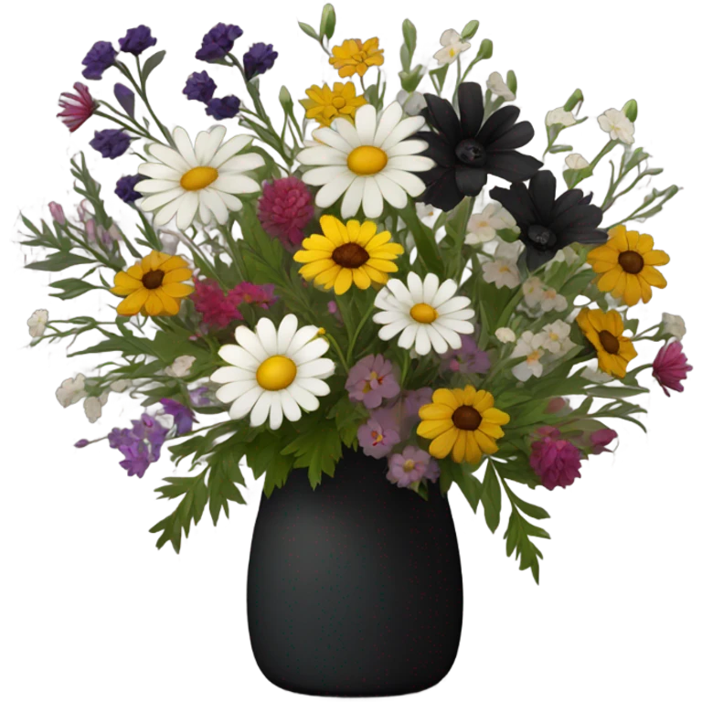 Black Boquet of wildflours emoji