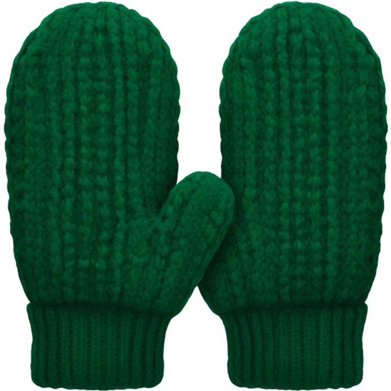 Dark green knitted mittens emoji