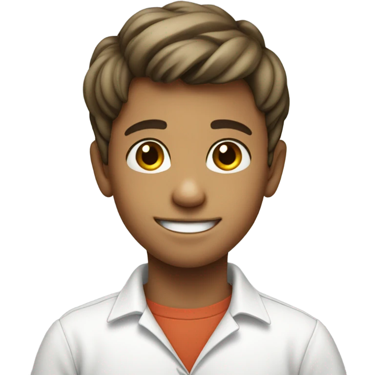 smiling boy in white shirt emoji