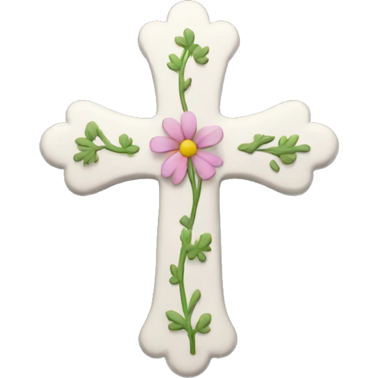 simple cross with flora emoji