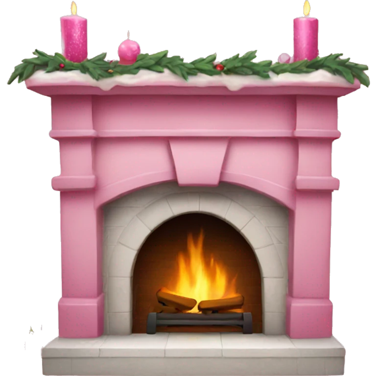 Pink fireplace Christmas  emoji