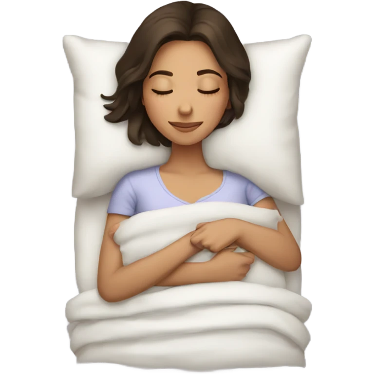 Brunette girl sleeping emoji