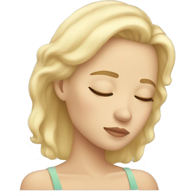 sleeping girl blonde hair laying on her side emoji