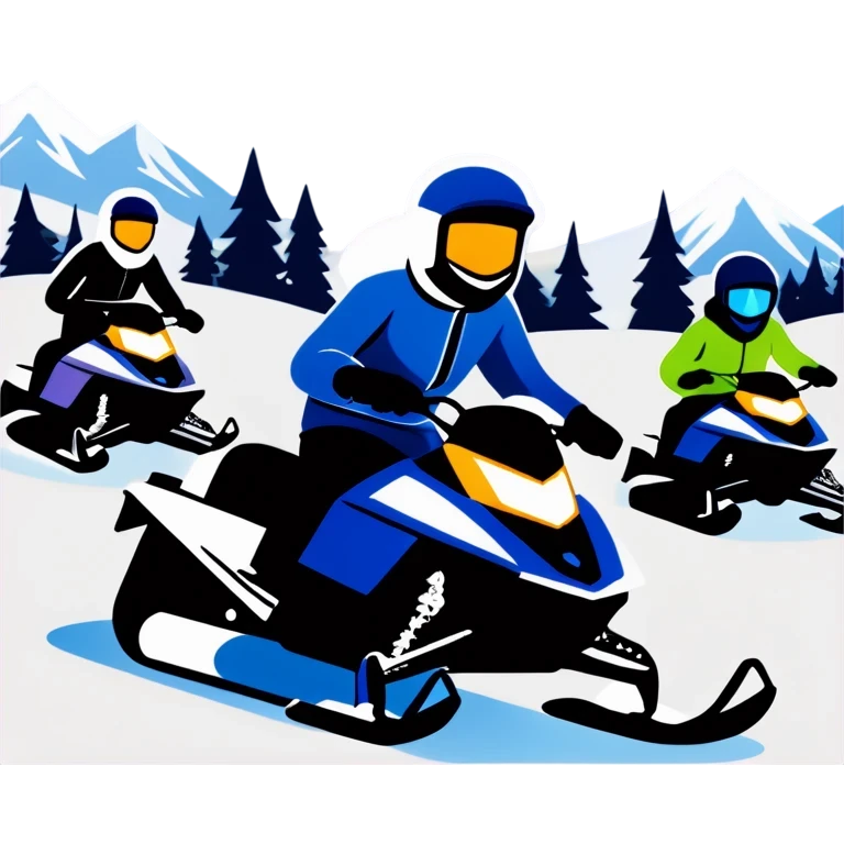 A group that drives Schneemobil in the winter emoji