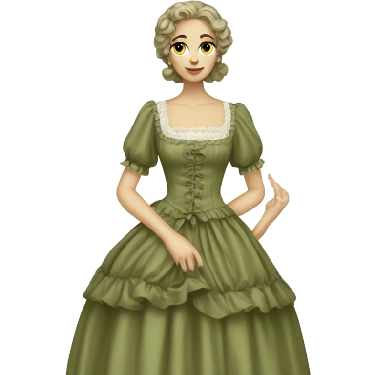 Khaki green roccoco dress emoji