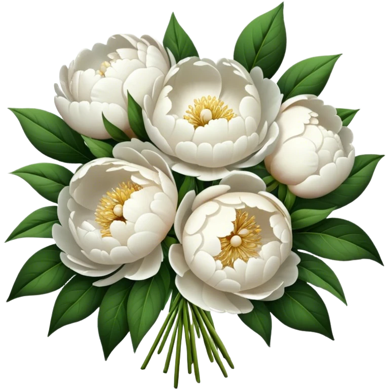 White peonies bouquet  emoji