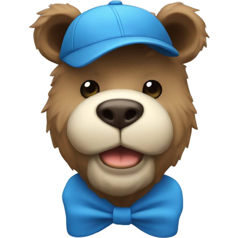 Oso con un lazo azul  emoji
