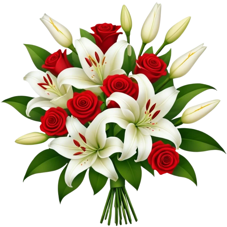 Wedding bouquet of lilies and roses emoji