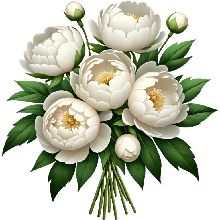 White peonies bouquet  emoji