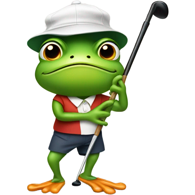 Frog golfer emoji