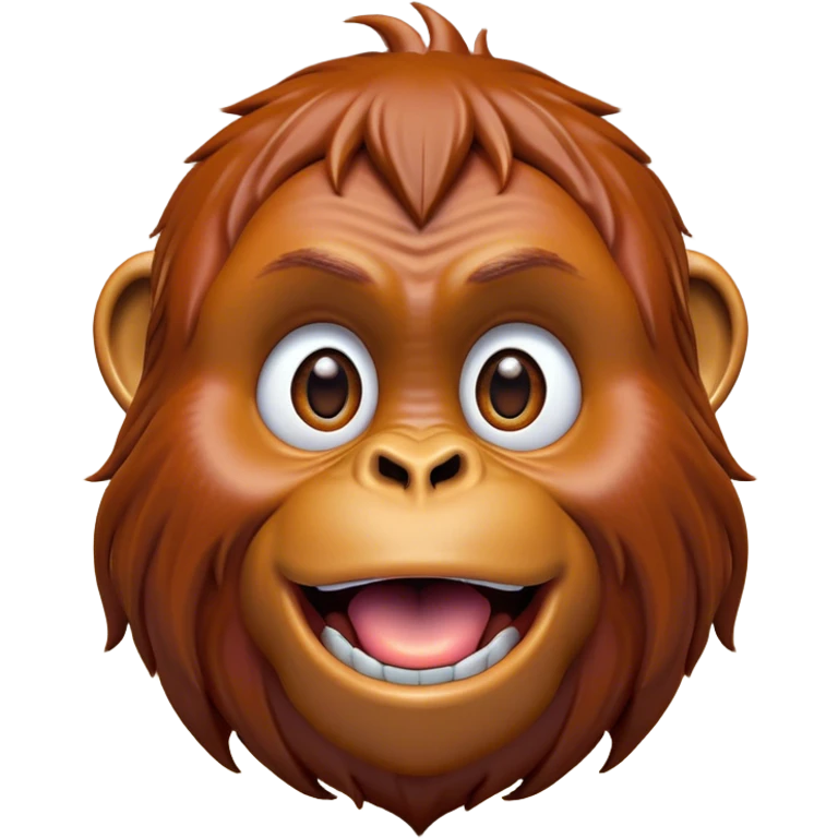 Cinematic Comical Orangutan Portrait Emoji, Head tilted dramatically with an exaggeratedly shocked expression, featuring a robust, animated face with wide, comically expressive eyes full of humorous disbelief, Simplified yet hilariously expressive features, highly detailed, glowing with a slightly sassy glow, high shine, dramatic yet playful, stylized with an air of quirky jungle attitude, soft glowing outline, capturing the essence of a meme-worthy orangutan that looks ready to side-eye its way into viral fame! emoji