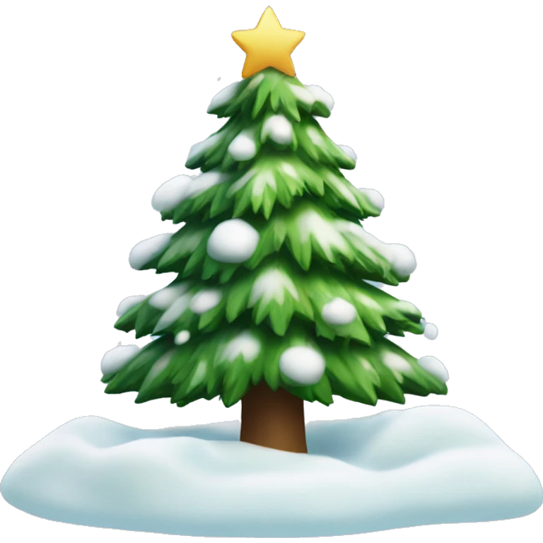 christmas tree with snow emoji
