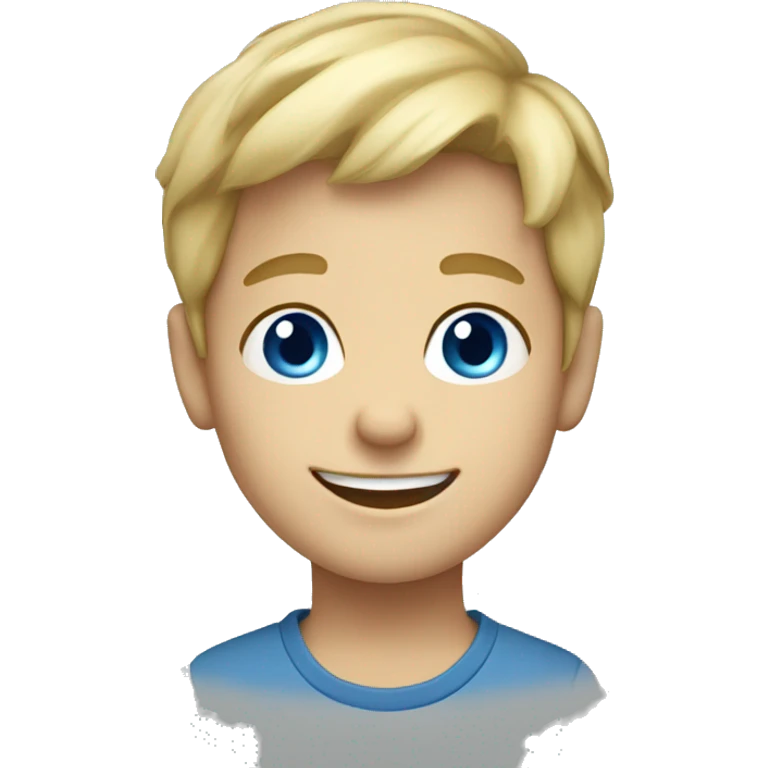 Blue eyed blond hair boy smiling emoji