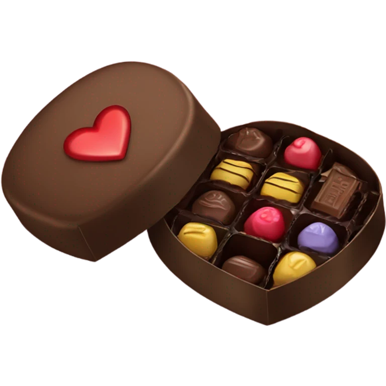 box of chocolates saying i love you emoji