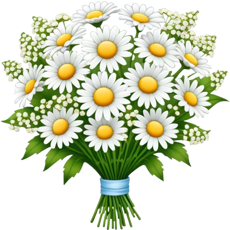 daisy and babies breath bouquet  emoji
