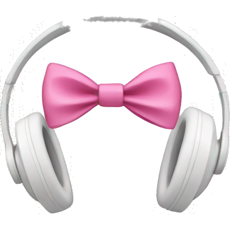 White headphones with pink bows emoji