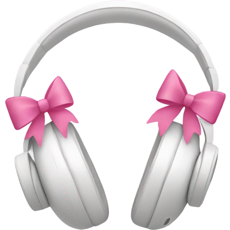 White headphones with pink bows emoji