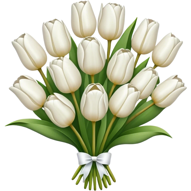 white tulip bouquet  emoji