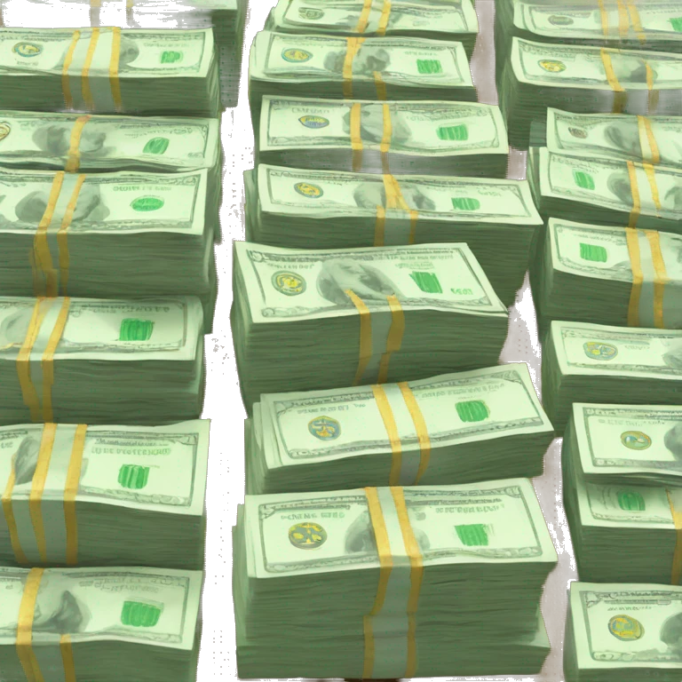 Money stacks next to scale emoji