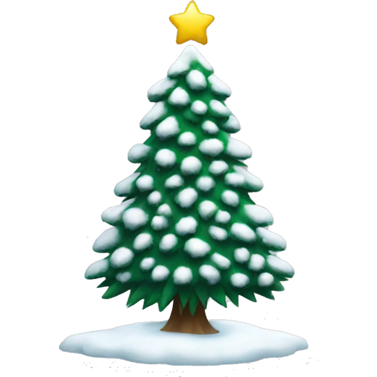 christmas tree with snow emoji