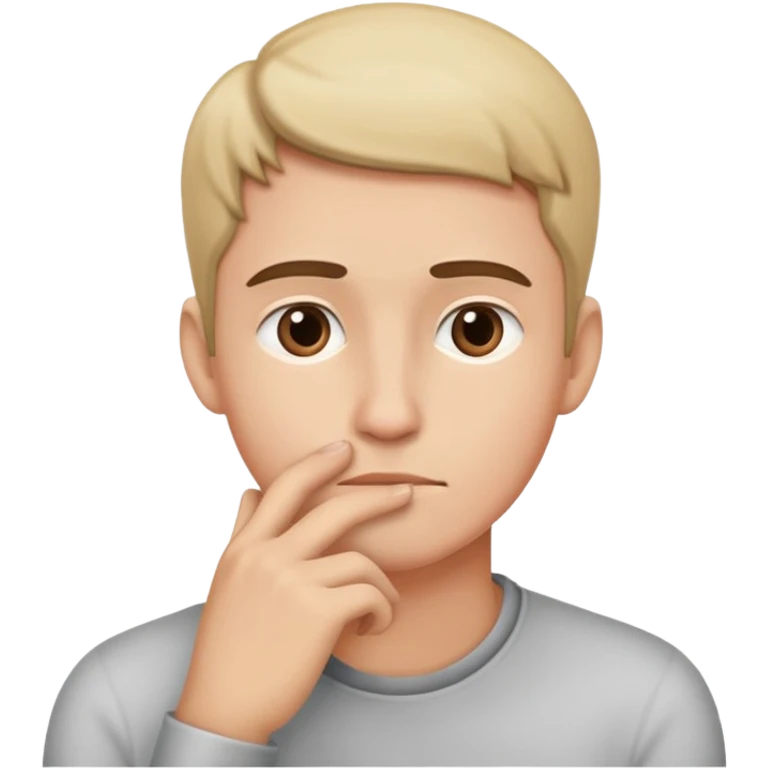 thoughtful person with hand on chin emoji