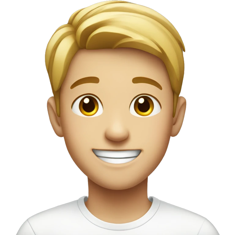 smiling boy in white shirt emoji