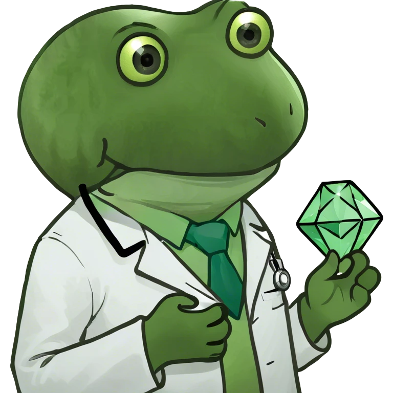 doctor bufo holding green diamond emoji