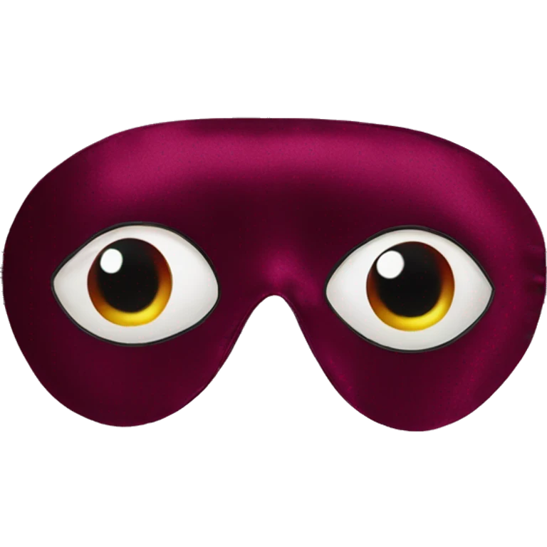 Bordeaux red silk eye mask emoji