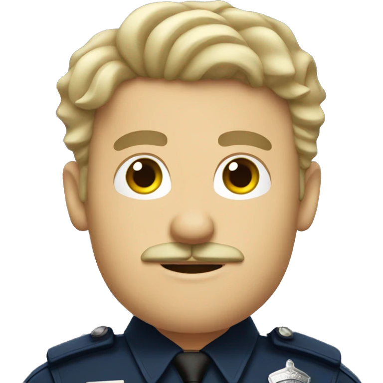 White male police officer with curly mustache  emoji