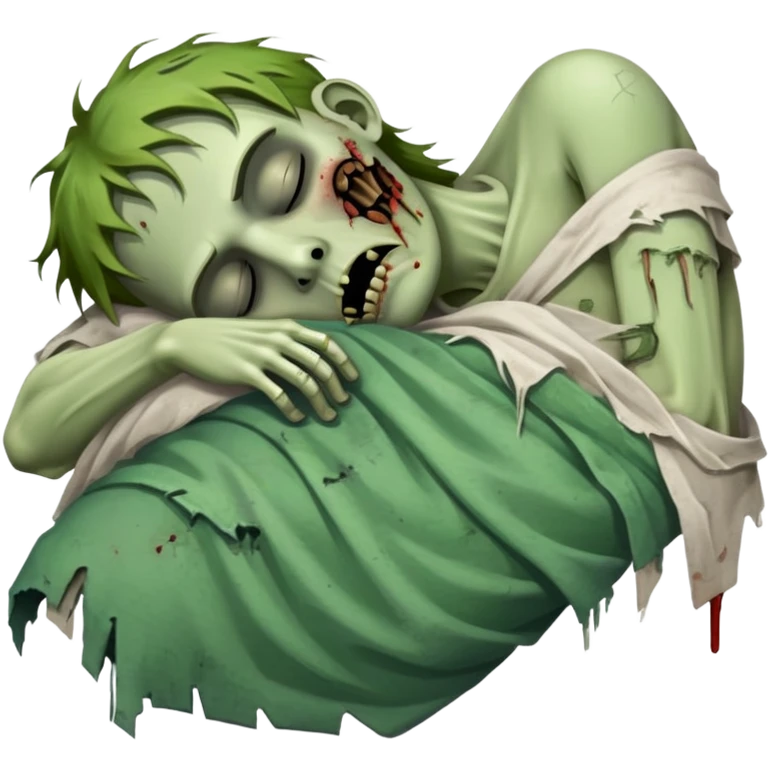 sleeping zombie with zzz emoji