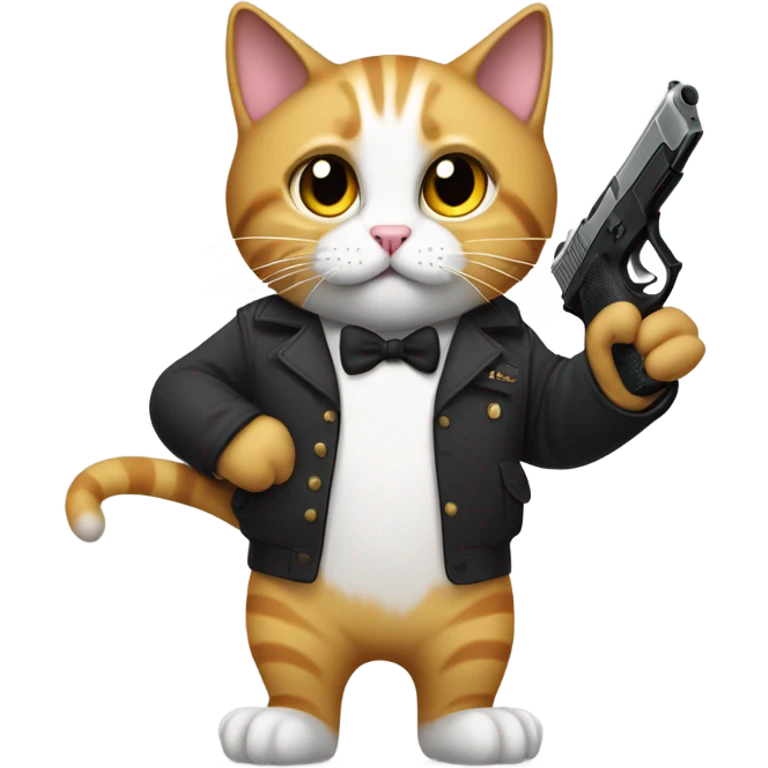 Cat holding a Glock 19 emoji