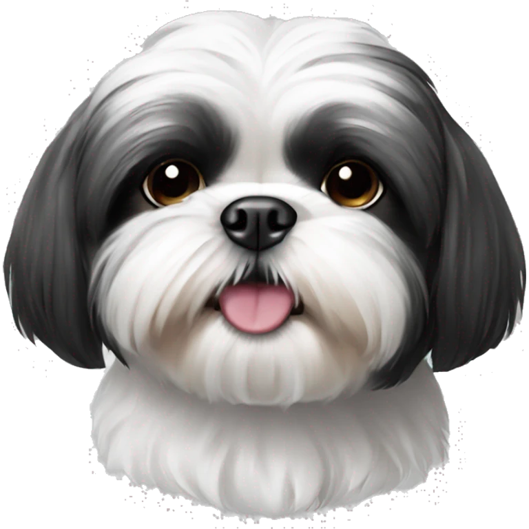 Black and white shih tzu emoji