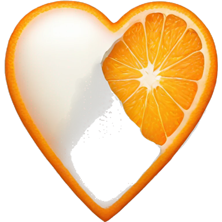half orange half white heart emoji