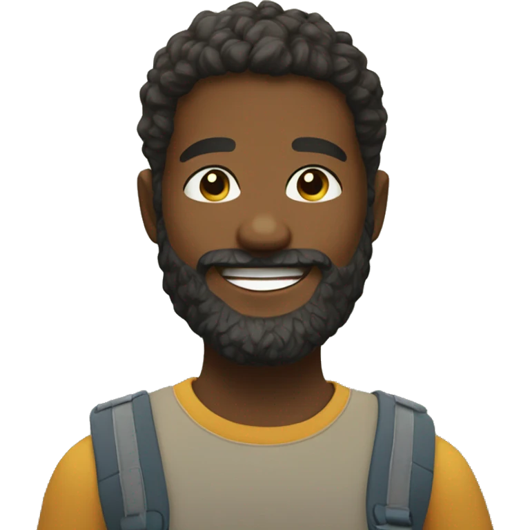 bearded boy outdoors smiling emoji