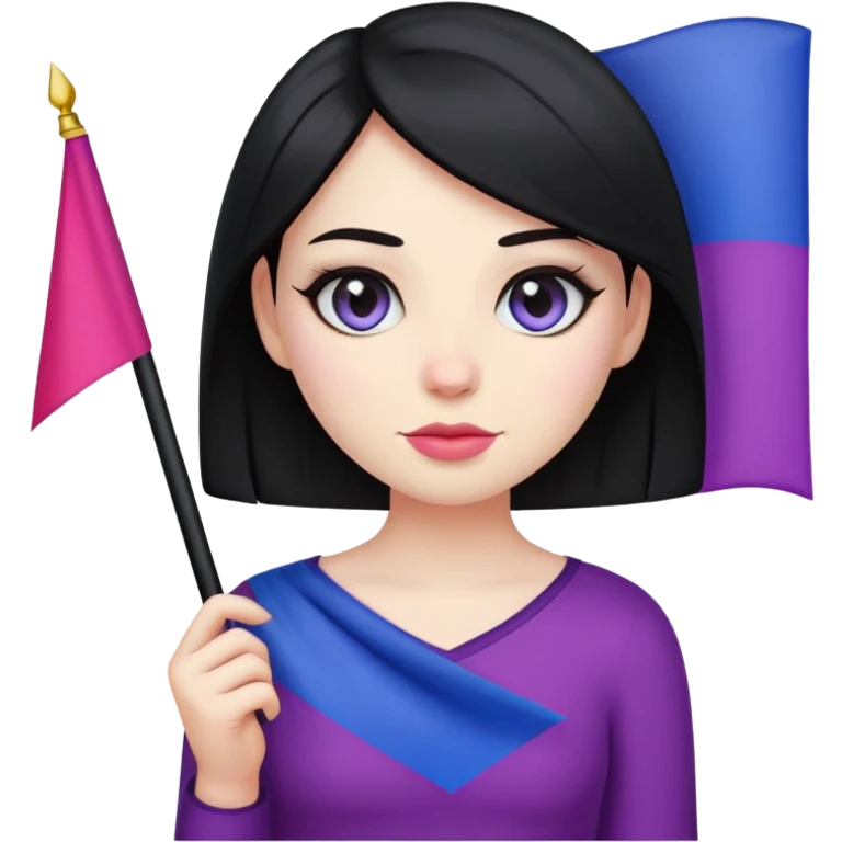 iphone emoji of an emo girl with bisexual flag emoji