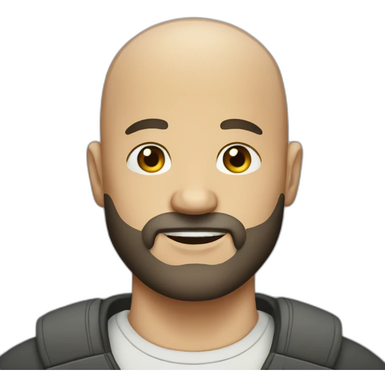 Bald man with beard emoji