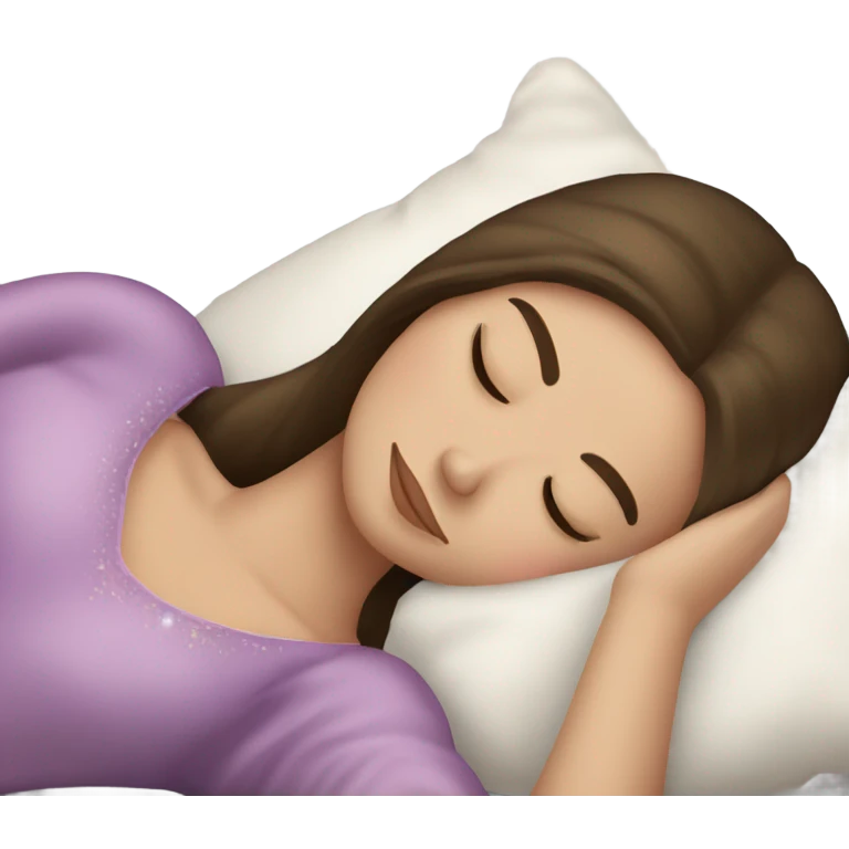 sleeping beauty brunette white girl with a silk pillow emoji