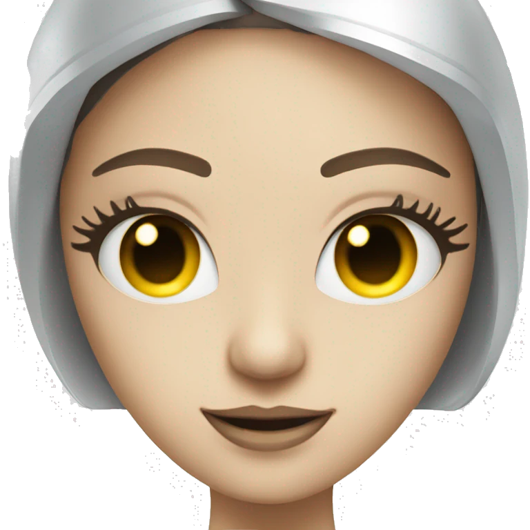 female robot chatbot with lashes emoji | AI Emoji Generator