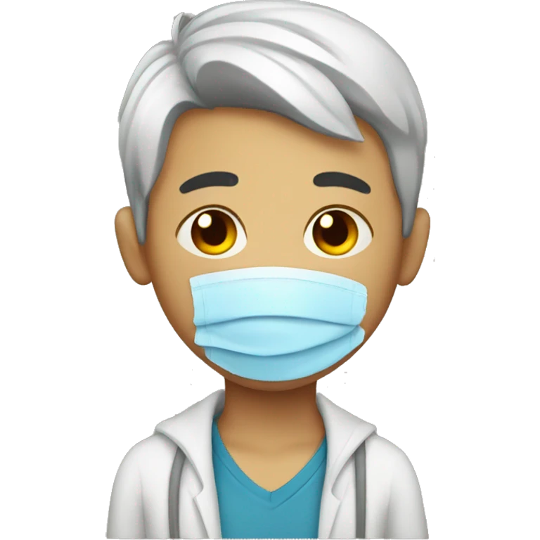 boy sick with flu emoji