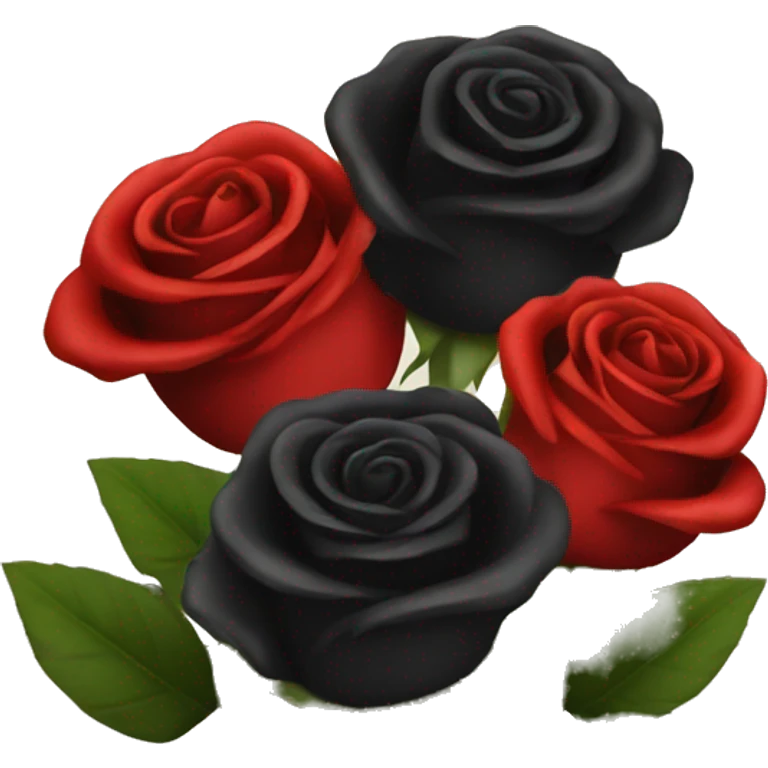 Black roses and red roses in a bouquet  emoji