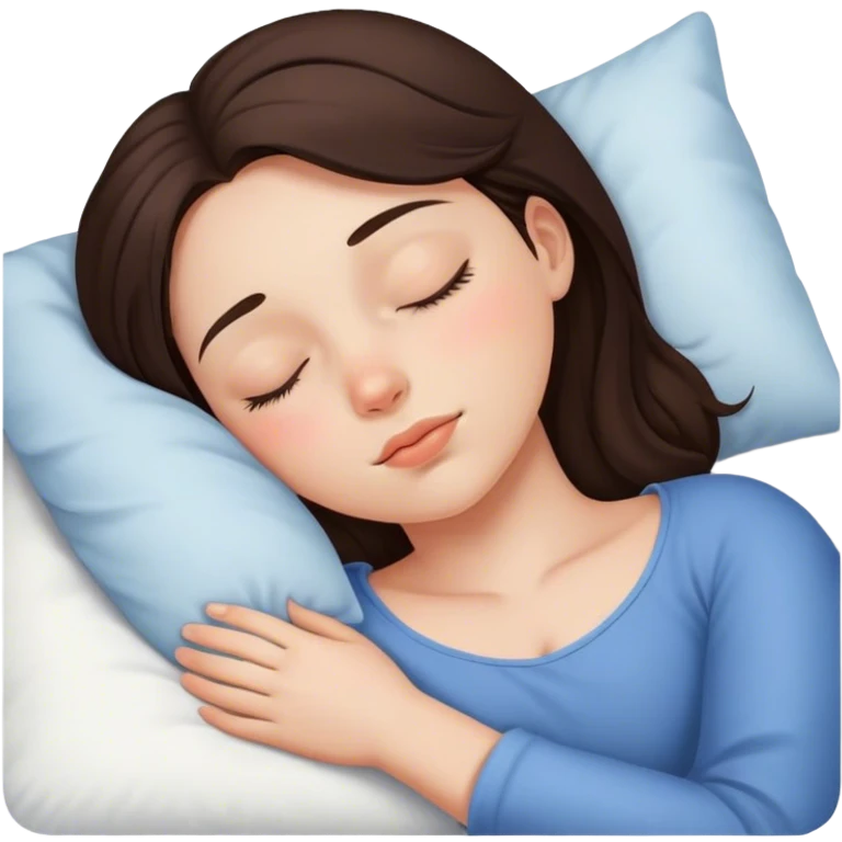 Brunette girl sleeping emoji