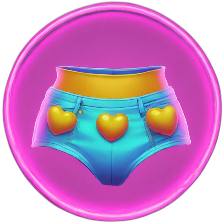 Juicy booty neon sign style emoji