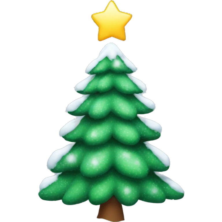 christmas tree with snow emoji