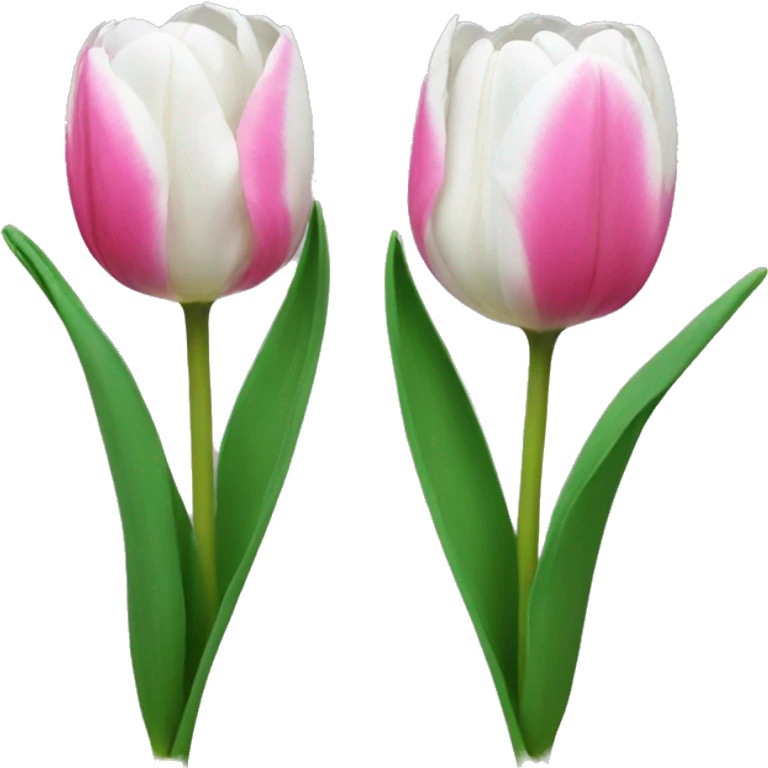 White and pink tulips emoji