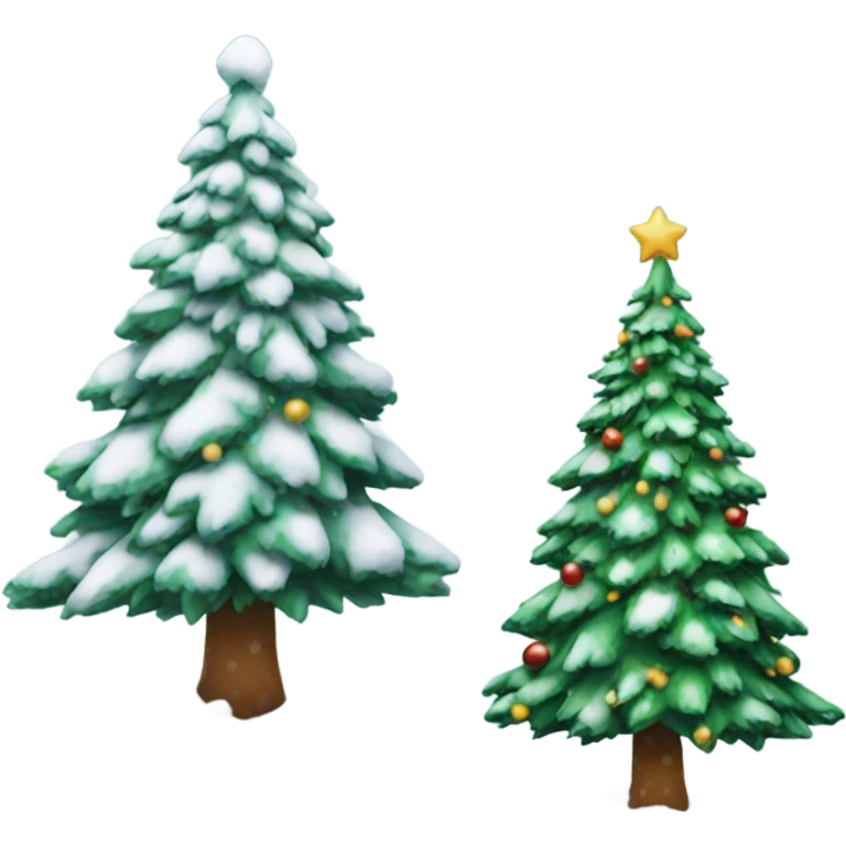 christmas tree with snow emoji