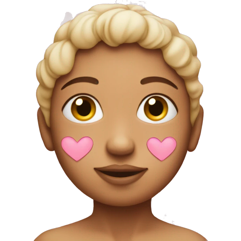 face surrounded by baby pink hearts emoji