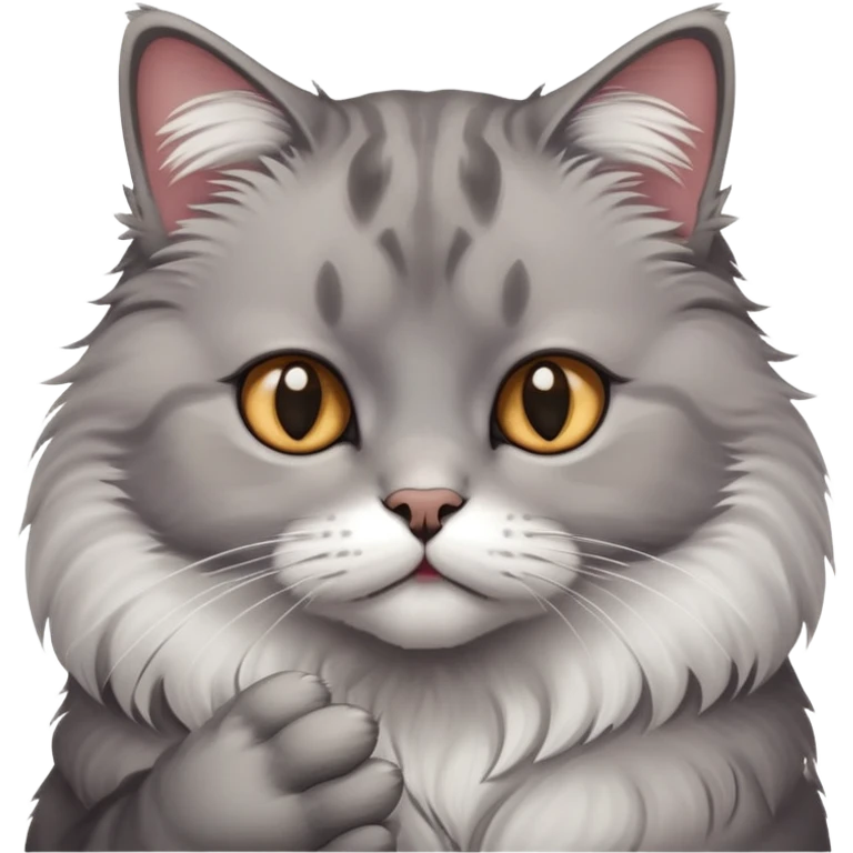 thoughtful cat with paw on chin emoji