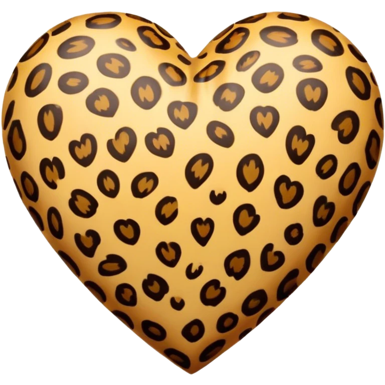 Leopard print heart  emoji