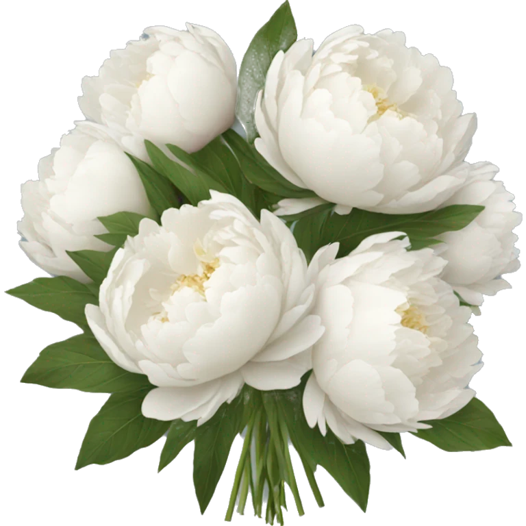 White peonies bouquet  emoji