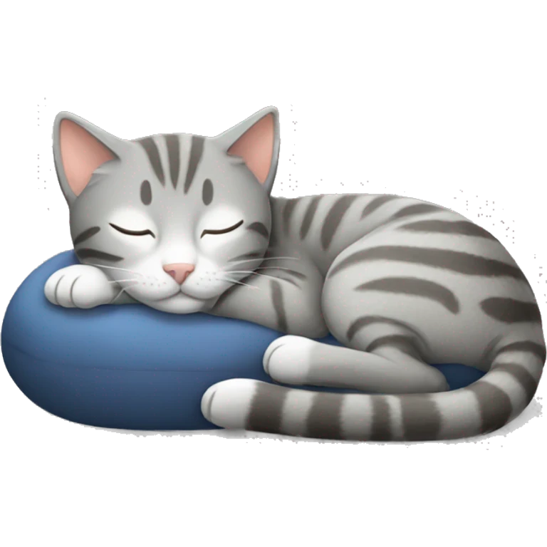 cat sleeping gray tabby emoji